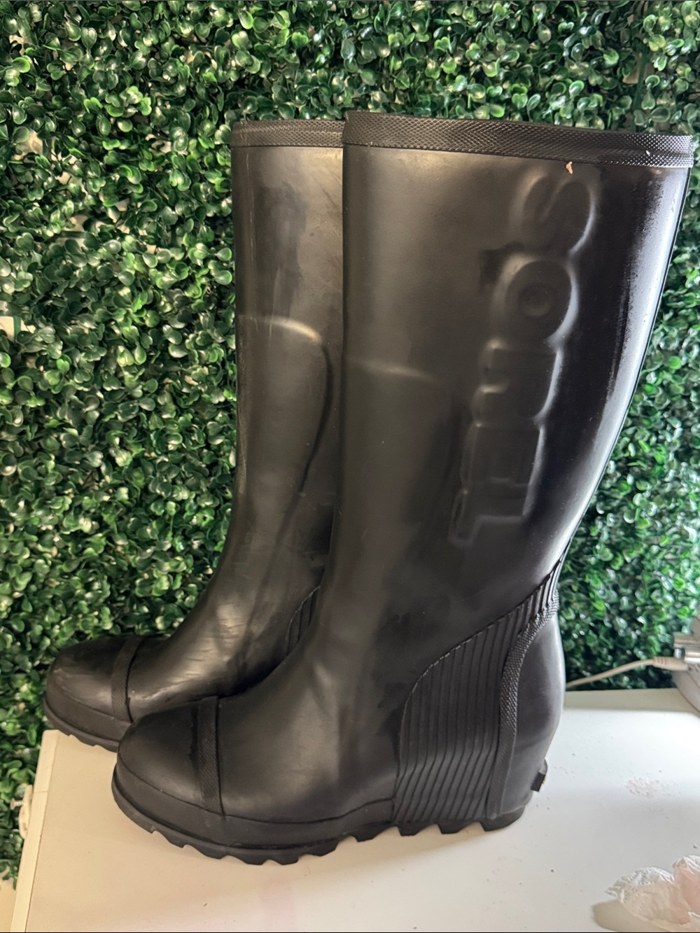 Sorel Black Women's Tall Rubber Rain Boots